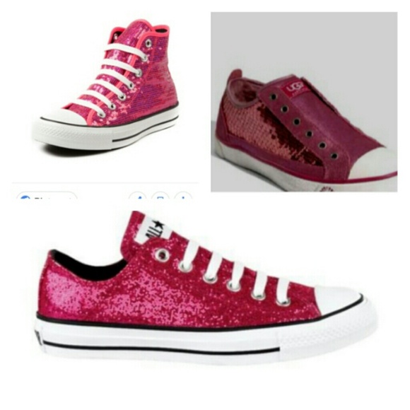 pink sequin tennis shoes